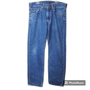 Levi's 505 100% Cotton Straight Leg 5 Pocket Denim Blue Jeans